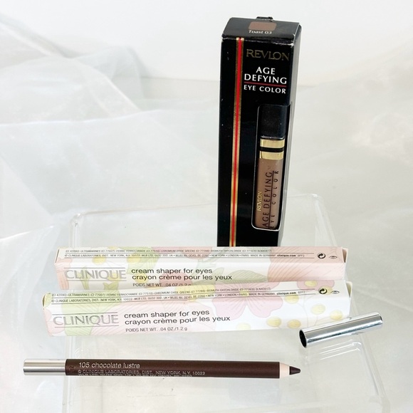 2 Clinique Cream Shaper For Eyes for Women Chocolate Luster + FREE Eye Shadow - Picture 1 of 6